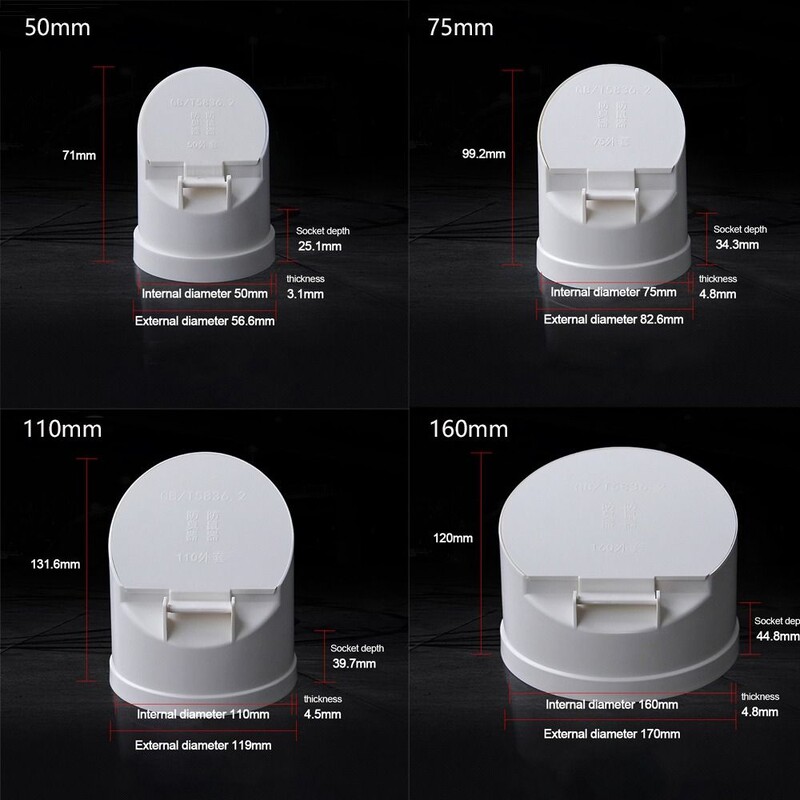 50-160 mm PVC odvodna cijev Podni odvodi Kanalizacijska cijev Veliki pomak Poklopac protiv mirisa i štakora Septička jama Ventil vanjske cijevi