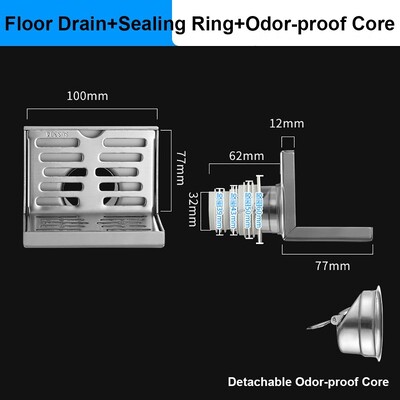 Kutni podni odvod u obliku slova L za 50 cijevi Bočna odvodnja od nehrđajućeg čelika 304 10 cm zidni odvod otporan na habanje Tuš soba