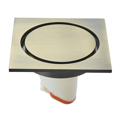 Senlesen podni odvod od mesinga protiv mirisa Kupaonski podni odvod Dezodoracija Kvadratni poklopac za tuš kabinu Veliki odvod Zlatni 10*10 cm