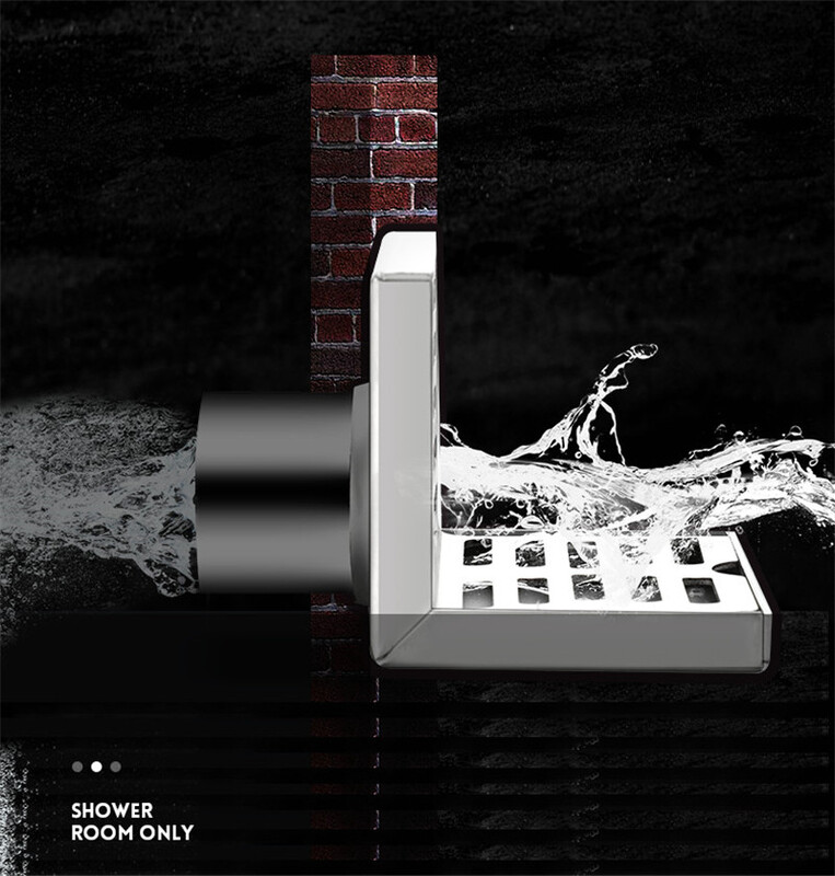 304 nehrđajući čelik u obliku slova L, hotelski ili kućni balkonski zidni kutni podni odvod 90 stupnjeva, okomita procjednost vode, odgovarajući promjer 75 mm