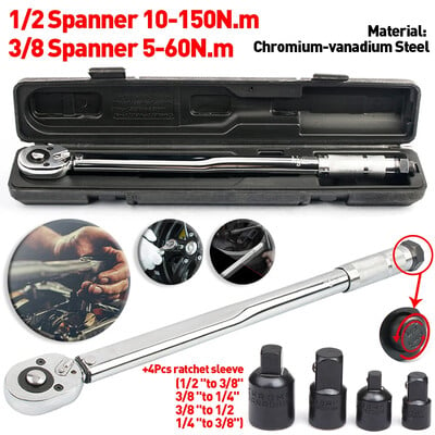 Cheie dinamometrică cu clichet Drive pătrat 10-150N.m Cheie cu clichet reversibilă 1/2 inch Cheie dinamometrică reglabilă Instrument manual prestabilit precis