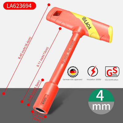 1 bucată LAOA VDE cheie tubulară în formă de T CR-V 4-14mm cheie hexagonală 58HRC șurubelniță hexagonală izolată cheie tubulară
