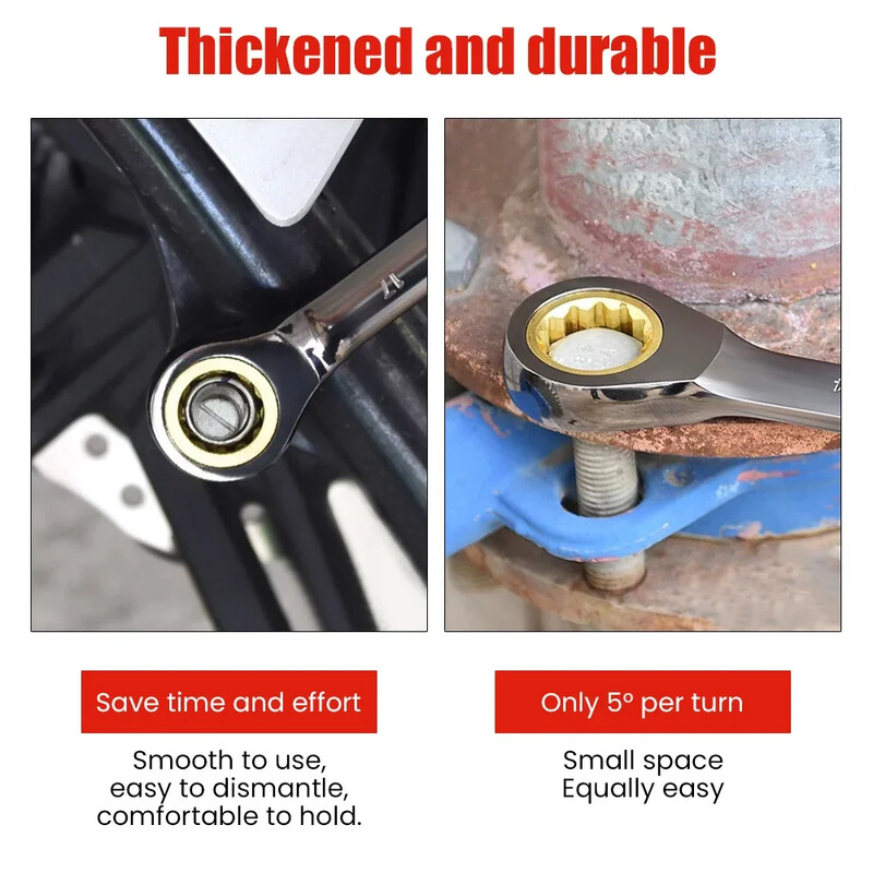 Πολυλειτουργικό κλειδί Εύκαμπτο χρυσό κλειδί καστάνιας Torque Universal κλειδιά για εργαλεία επισκευής αυτοκινήτων μετρικό εργαλείο χειρός 6-15mm