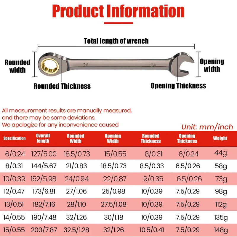 Πολυλειτουργικό κλειδί Εύκαμπτο χρυσό κλειδί καστάνιας Torque Universal κλειδιά για εργαλεία επισκευής αυτοκινήτων μετρικό εργαλείο χειρός 6-15mm