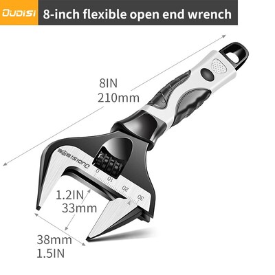 OUDISI lühikese käepidemega suure avanev vannitoavõti reguleeritav mutrivõti roostevabast terasest universaalne mutrivõti minimutrivõti käsitööriist