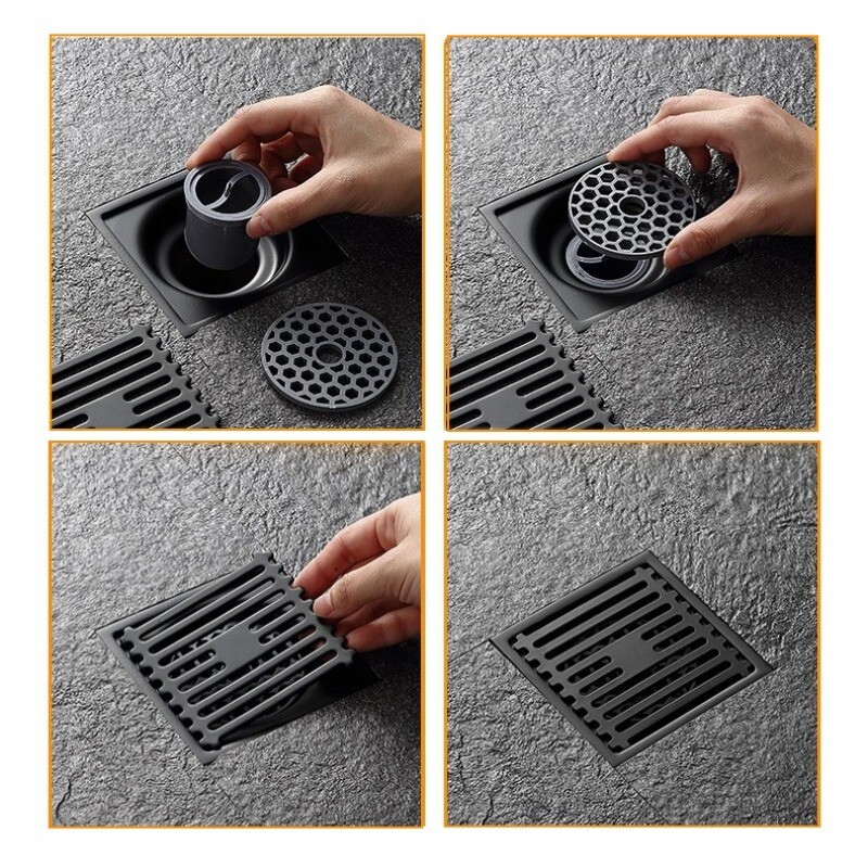 Podni odvodi od nehrđajućeg čelika Četvrtasti Perilica rublja Ocjeđivač dezodoransa Tuš Cjedilo Poklopac za kupaonski WC pribor