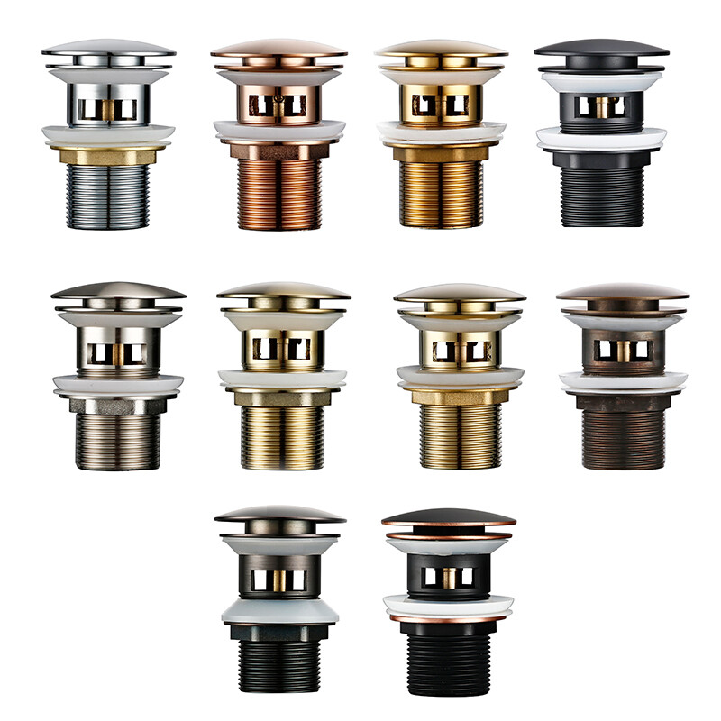 Pop-up gumb za odvod Čep za kupaonski umivaonik Odvodnik Sifon Čep za otpad Umivaonik Slavina Dodatna oprema Cijev za umivaonik Crno zlato Ruža