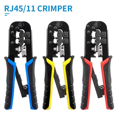 RJ45 Crimper RJ11 RJ45 Gofrēšanas rīks Ethernet Tīkla LAN Kabeļa Gofrēšanas griezējs Noņēmējs Knaible 6P 8P RJ11 RJ12 RJ45