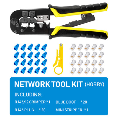 Crimper RJ45 RJ11 RJ45 Instrument de sertizare Ethernet Rețea LAN Cablu Crimper Cutter Stripper Clește pentru 6P 8P RJ11 RJ12 RJ45