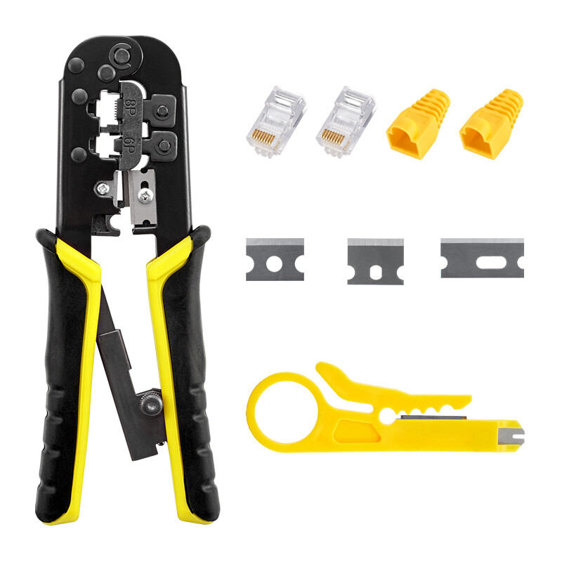 Crimper RJ45 RJ11 RJ45 Instrument de sertizare Ethernet Rețea LAN Cablu Crimper Cutter Stripper Clește pentru 6P 8P RJ11 RJ12 RJ45