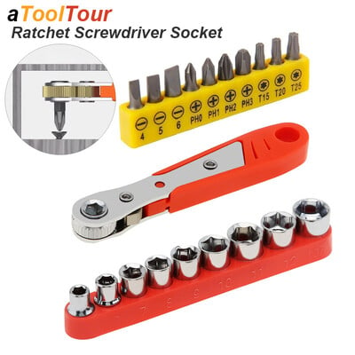 Unghiu drept Cheie cu clichet Șurubelniță Set piuliță Șurub metric Bit șurub 1/4 Mâner hexagonal Acționare Torx Slot de mână Instrument 90