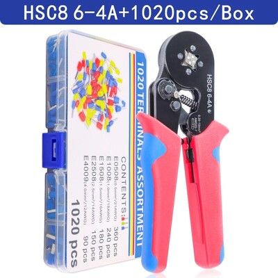 Otsavarrukate ümbriste pressimistööriistad HSC8 6-4A isereguleeruv AWG23-7/0,25-10 mm2 ruudukujuline põrkega traadi pressimistang