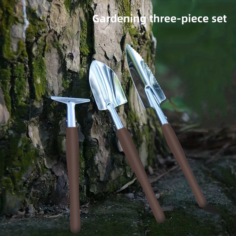 1 set de 3 bucăți mini grădinărit, set din trei piese, lopată mică de grădină, suculente în ghivece, unelte de mână pentru afanarea florilor