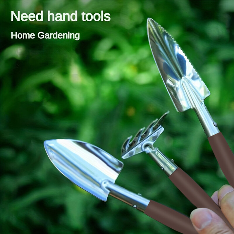 1 set de 3 bucăți mini grădinărit, set din trei piese, lopată mică de grădină, suculente în ghivece, unelte de mână pentru afanarea florilor