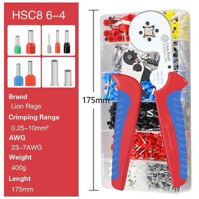 Pressimistööriistad Hülssmuhvid Torukujuline klemm Traat pressimistangid Majapidamises kasutatavad elektrikomplektid 1200 tk klemmid HSC8 6-4 6-6 16-6