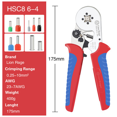 Pressimistööriistad Hülssmuhvid Torukujuline klemm Traat pressimistangid Majapidamises kasutatavad elektrikomplektid 1200 tk klemmid HSC8 6-4 6-6 16-6