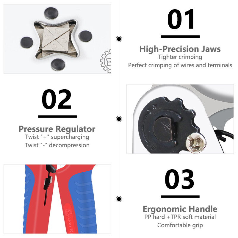 Pressimistööriistad Hülssmuhvid Torukujuline klemm Traat pressimistangid Majapidamises kasutatavad elektrikomplektid 1200 tk klemmid HSC8 6-4 6-6 16-6