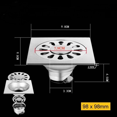 Podni odvodi od nehrđajućeg čelika Odvod protiv mirisa Tuš Cjedilo Poklopac Perilica rublja Propuštanje u zemlju Kuhinja Kupaonica Oprema