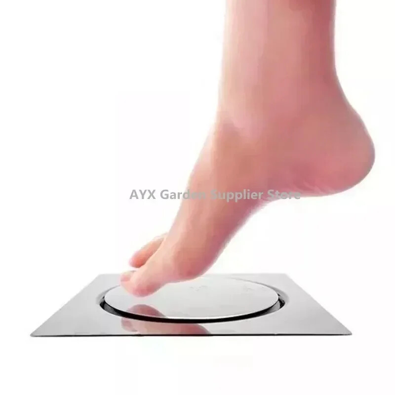 Okrugli iskačući podni odvod za kupaonicu - podna obloga tuš kabina potisni odvodni čep 10X10CM 12X12CM ili 15X15CM