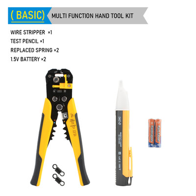 Profesionalus elektrikas Vielos rankinio įrankio gnybtų rinkinys Kabelių nuėmiklio pjaustytuvo gniuždymo automatinė vielos užspaudimo nuplėšimo replė