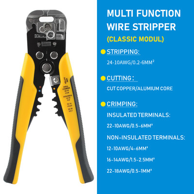 Profesionalus elektrikas Vielos rankinio įrankio gnybtų rinkinys Kabelių nuėmiklio pjaustytuvo gniuždymo automatinė vielos užspaudimo nuplėšimo replė