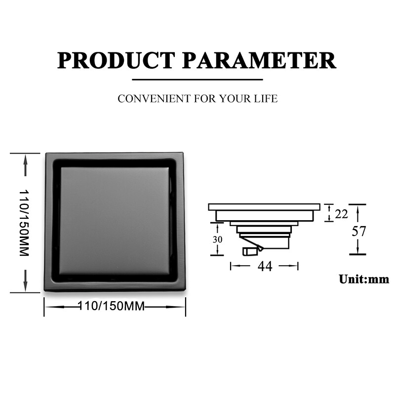 Kupaonica Balkon Kuhinja Kvadratni podni odvod od nehrđajućeg čelika Tuš odvodni odvod Višebojni stil Nevidljivi umetak od pločica Podni odvodi