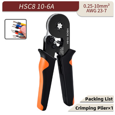 Ferulă Presă clește de sertizare pentru fire manșoane fire de sertizare terminale electrice vârfuri 0,08-16 mm² set de terminale tubulare conector