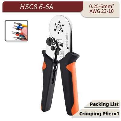 Ferulă Presă clește de sertizare pentru fire manșoane fire de sertizare terminale electrice vârfuri 0,08-16 mm² set de terminale tubulare conector