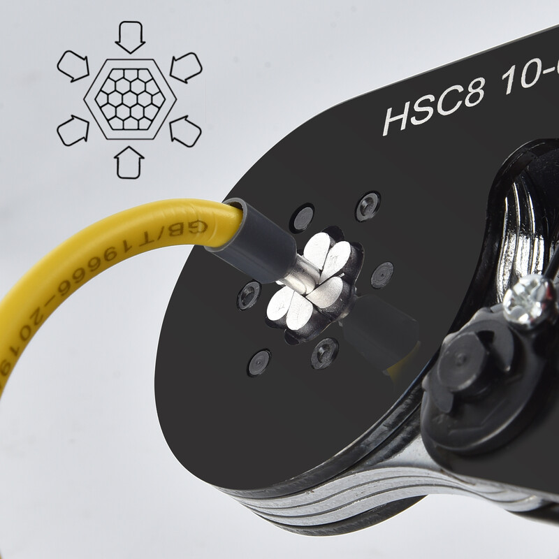 Ferulă Presă clește de sertizare pentru fire manșoane fire de sertizare terminale electrice vârfuri 0,08-16 mm² set de terminale tubulare conector