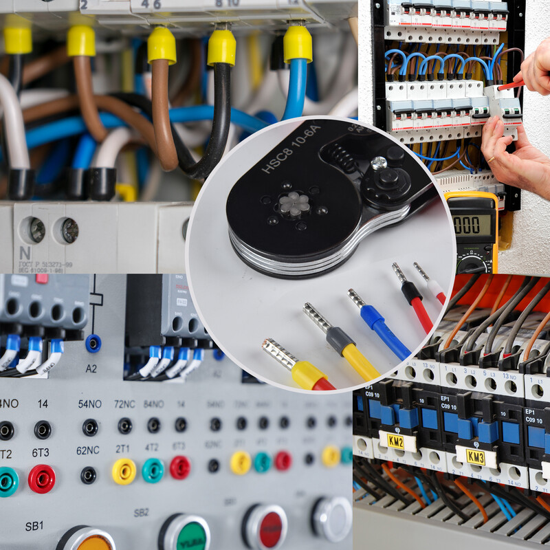 Ferulă Presă clește de sertizare pentru fire manșoane fire de sertizare terminale electrice vârfuri 0,08-16 mm² set de terminale tubulare conector