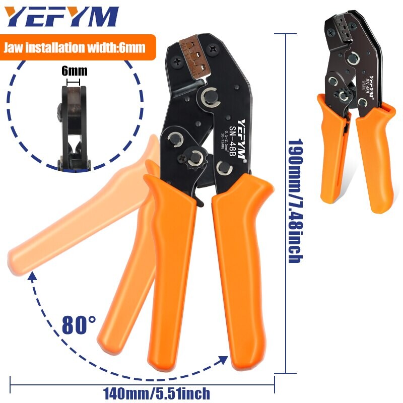 Za TAB 2.8/4.8/6.3 auto terminale SN-48B kliješta za stezanje 0.5-2.5mm2/23-13AWG visoke preciznosti čeljusne žice električni ručni alati