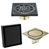 Uythner mat crni podni odvod 10*10 cm Kupaonski četvrtasti odvod za tuš Odvod za podni odvod u kupaonici Cjedilo Podni odvod za kuhinju na balkonu