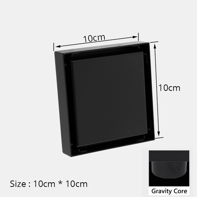 Uythner mat crni podni odvod 10*10 cm Kupaonski četvrtasti odvod za tuš Odvod za podni odvod u kupaonici Cjedilo Podni odvod za kuhinju na balkonu