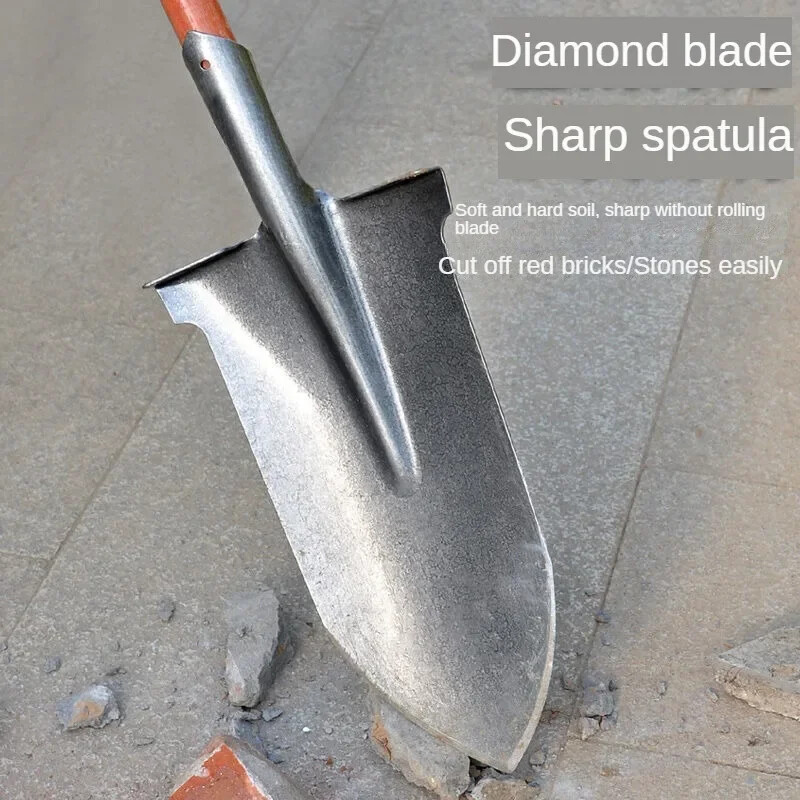 Ilgagalvis kastuvas be medinės rankenos, tik smaili galvutė, žemės ūkio siauras kastuvas, plieninis žemės kastuvas, medžių kasimo kastuvas