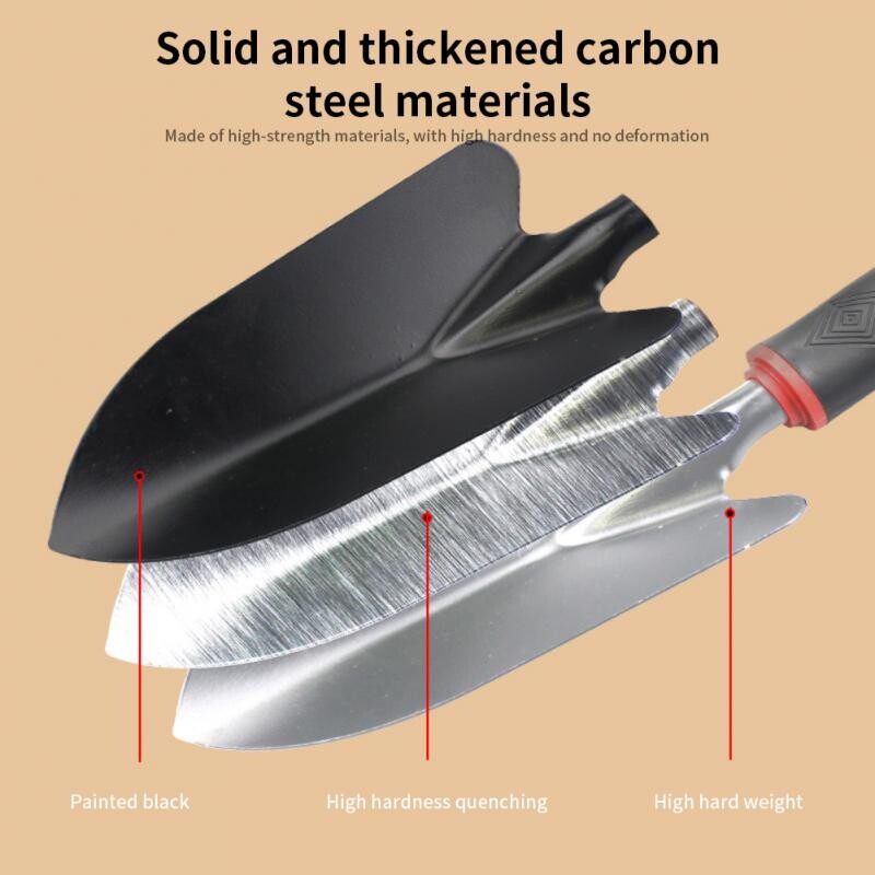 Aianduslabidas Viie hambaga äke suur labidas ja väike labidas Kaheotstarbelised motikad musta kummist käepidemega aiatööriistad