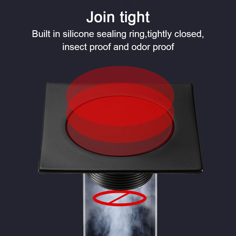 Odvodi za kadu protiv neugodnih mirisa Odvod za noge Podni odvod 10 * 10 cm Kvadratni mesingani krom Push Up Pop-up tuš Čep poklopca odvoda u kupaonici