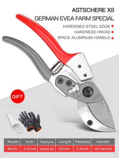 AIRAJ Tuners Foarfece profesionale de tundere Bypass Foarfece de tuns copaci Foarfece de tuns manual Foarfece de grădină Foarfece de tuns pentru grădină