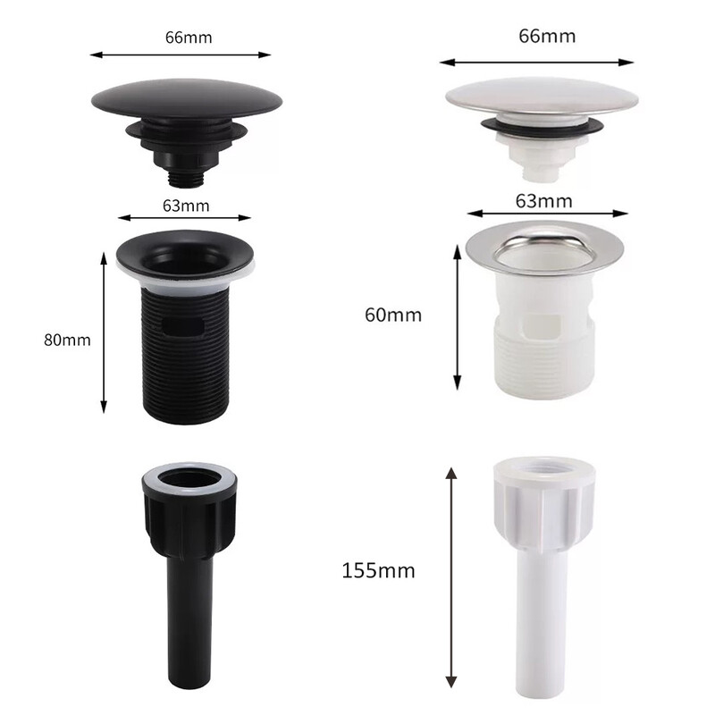Povoljni kupaonski umivaonik Filter za otpatke Umivaonik Pop Up odvodni čep Ventil PP materijal Glava umivaonika Curi Set čepova Click Clack