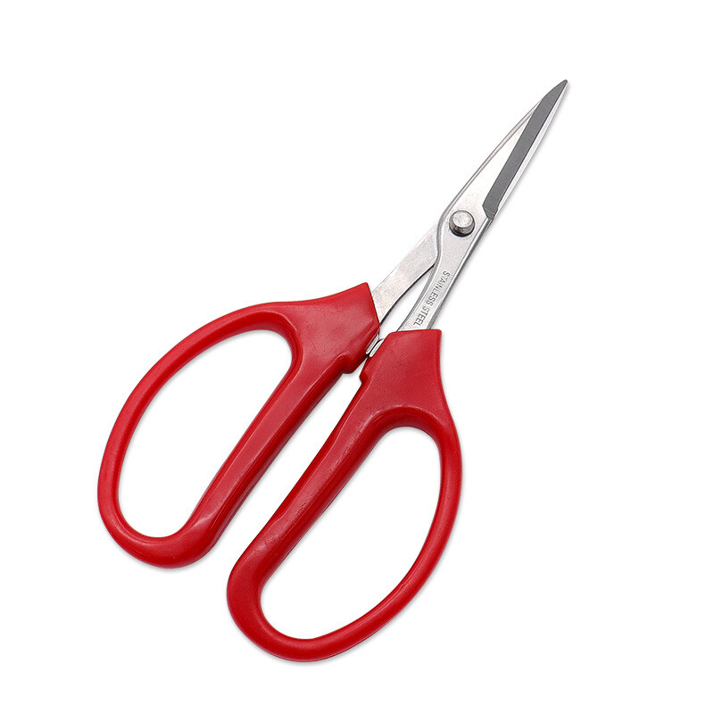 Didmeninė prekyba nerūdijančio plieno vaisių vynuogių žirklės raudonos PP patogios rankenos genėjimo žirklės sodo įrankiai bonsai gėlėms