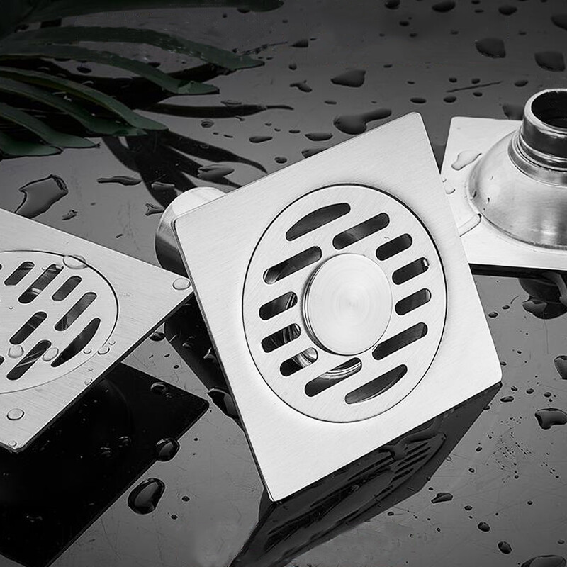 Četvrtasti podni odvod protiv neugodnih mirisa, podni odvod od nehrđajućeg čelika/bakra s poklopcem koji se može ukloniti, podni odvod za tuš kabinu za kupaonicu