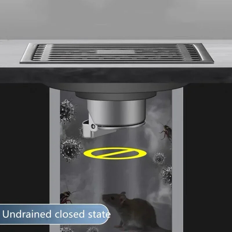 Kvadratni podni odvod od 10 CM protiv neugodnih mirisa, podni odvod od nehrđajućeg čelika s poklopcem koji se može ukloniti, podni odvod za tuš kadu za pranje rublja