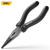 Deli 6 inch cu mâner negru Clește cu nas lung multifuncțional pentru tăiere Prindere dezlipire electrician reparații scule de mână