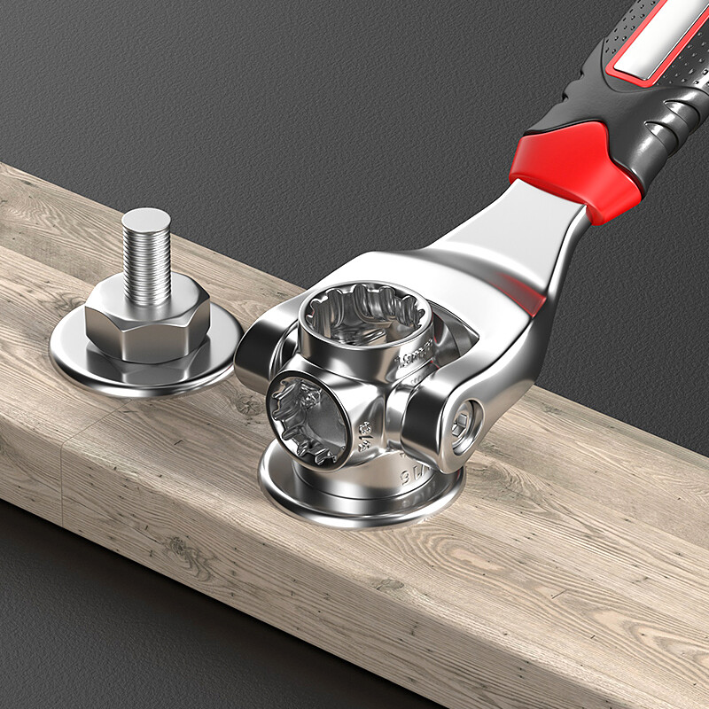 Unelte 52 în 1 Socket Works, șuruburi universale cu clichet cu spline, unelte de mână cu rotire a manșonului, cheie multifuncțională Tiger de 360 de grade