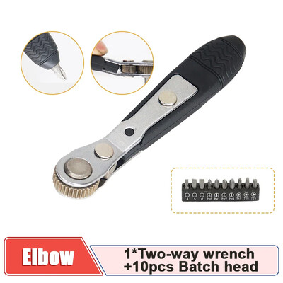 Mini põrkvõti 1/4-tolline kuuskant kahesuunaline juhtimine Kahe otsaga kruvikeeraja puurotsik tööriista pesa mutrivõti vahetatavad otsad