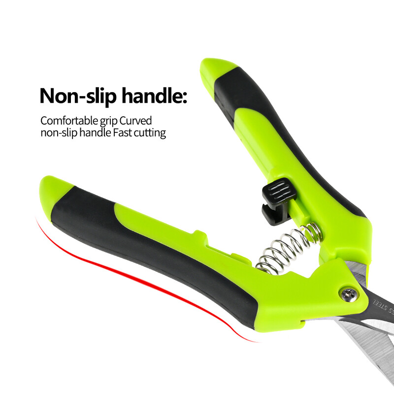 Aia oksakäärid roostevabast terasest taimed puuviljad viinamarjade korjamine käärid aiandus lehtede trimmer sirge küünarnuki pügamise tööriistad