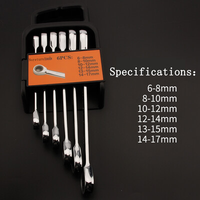 Kroomivanadium rõngas kahepealine põrkvõti, pööratav 8-9-10-12-13-14-15-16-17-18-19 mm põrkvõtme kombinatsioon