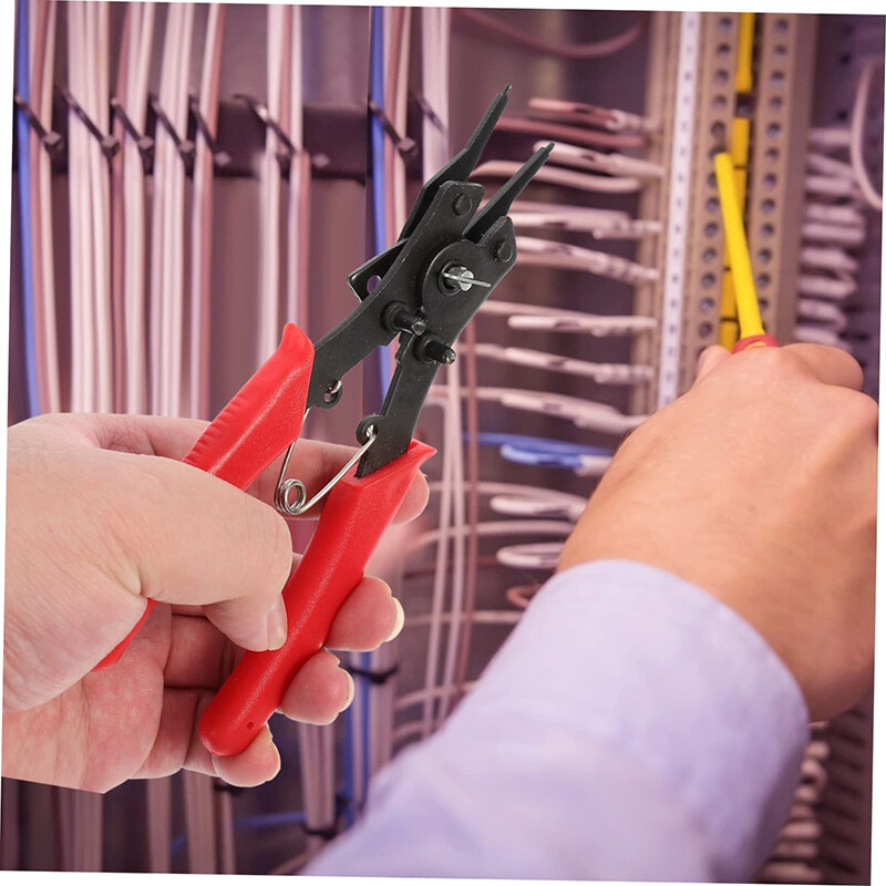 4-σε-1 πένσα κουμπωτού δακτυλίου ελατηρίου Εργαλείο δακτυλίου απελευθέρωσης Κερί κάλυμμα πένσα με δακτύλιο αποσυναρμολόγησης πένσα δακτυλίου κόκκινο εργαλείο επισκευής