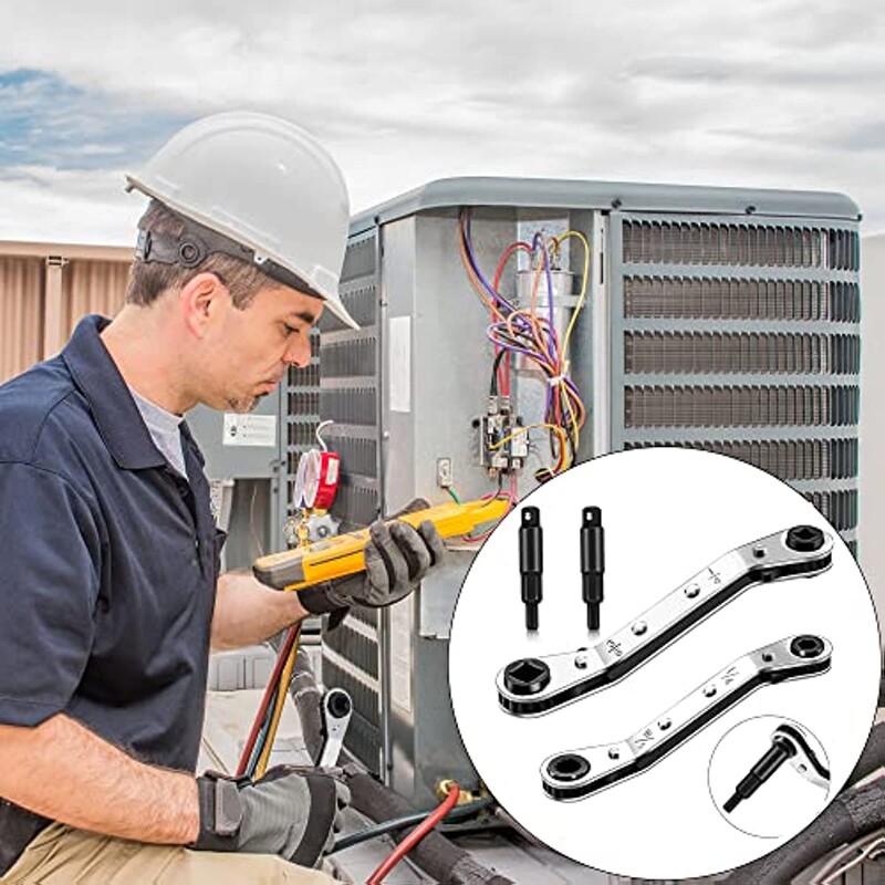 Tööriistad: 3/16” kuni 3/8” 5/16” x 1/4” õhukonditsioneeri klapi põrkvõti koos 2 kuusnurkse otsaku adapteri komplektiga õhujahutustööriista jaoks