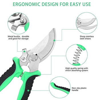 Pruner Garden Scissors Professional Sharp Bypass Pruning Ψαλίδι Κλαδευτήρια δέντρων Κλαπτική Κόπτη χεριών για Ψαλίδι ράμφους κήπου