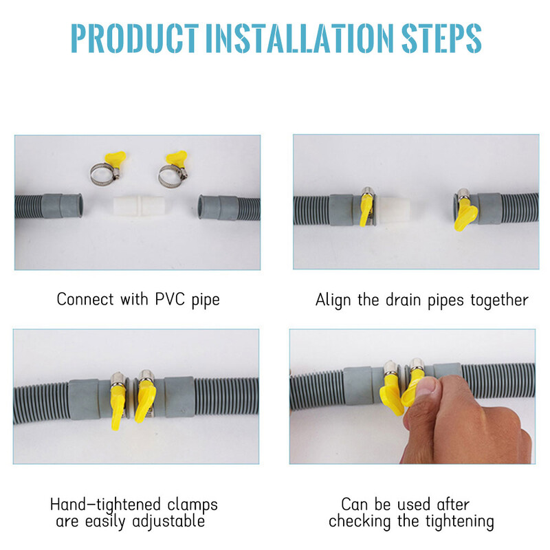 2M Univerzalno odvodno crijevo za perilicu rublja Produžne cijevi odvodnog crijeva za perilicu posuđa Plastično PP rastezljivo odvodno crijevo